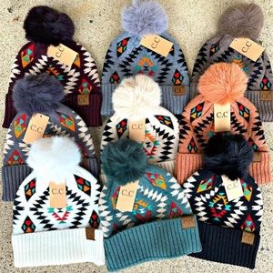C.C. Aztec Beanies with Pom